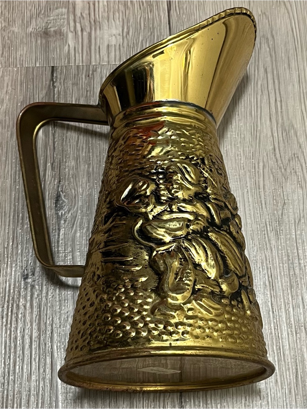 Vintage Antique Brass Metal Water Pitcher